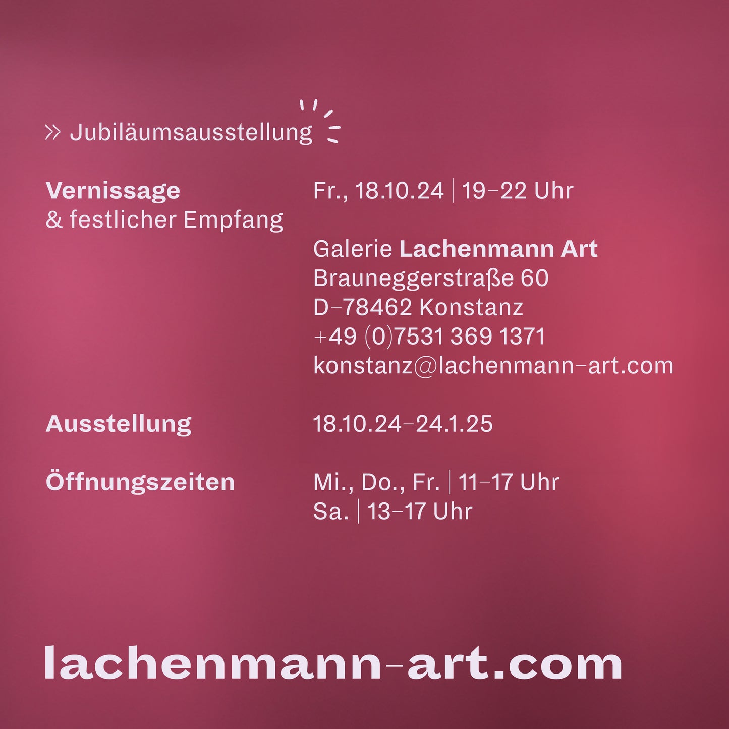 ›10 Years of Lachenmann Art - Anniversary Exhibition‹ 18/10/2024—24/01/2025