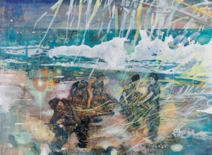 Miriam Vlaming, Synchronie, 2014, Eitemepera auf Leinwand, 170 x 220 cm, Lachenmann Art