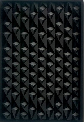 Jirka Pfahl, IDENT black, 2016-17, Papierfaltung, 72,3 x 49,3 cm, gerahmt
