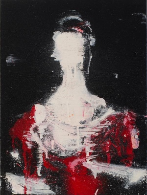 Lars Teichmann, Red Queen, 40x30cm, Acrylic & Varnish on Canvas, 2016