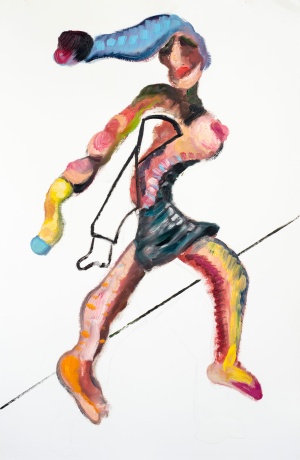 Alexander Iskin, Papierarbeit Brooklyn Olga, 2015, 100 × 65 cm, oil on paper