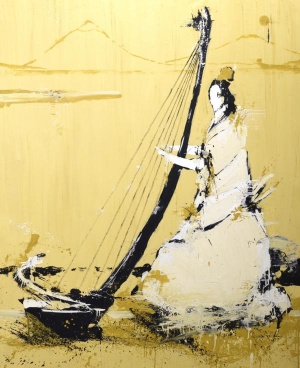 Lars Teichmann, Yellow Geisha, 2021,  Acryl auf Leinwand, 200 x 160 cm