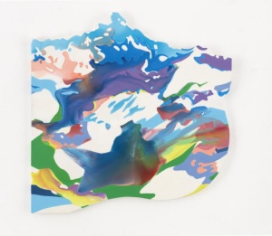 Katrin Kampmann, Alpirismus IV, 2021, Tusche und Acryl auf Leinwand, 110 x 108 cm