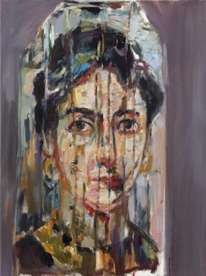 Franziska Klotz, Mumienportrait Nr. 6, 2017, Öl auf Leinwand, 80x60 cm