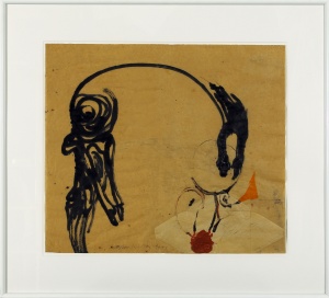 Carsten Nicolai, o.T., 1991, Collage, Öl auf Papier, 59 x 68 cm