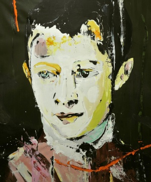 Lars Teichmann, Blue eyed Boy, 2017, 200x160cm, acrylic and varnish on canvas