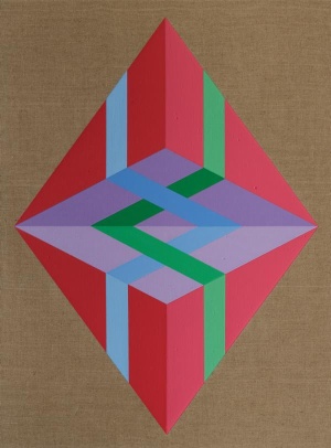 Anna Tatarczyk, U-Turn – rot-violett, 2021, Acryl auf Leinwand, 80 x 60 cm