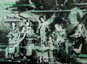 Lars Teichmann, Smaragd Angel, 200x270cm, Acrylic & Varnish on Canvas, 2015