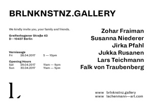 BRLNKNSTNZ Gallery Weekend Berlin 2017 Lachenmann Art