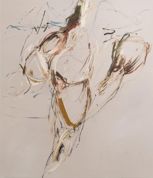 Jukka Rusanen, Boudoir, 2021, Öl, Ölpastell und Bleistift auf Leinwand, 210x185cm @Lachenmann Art