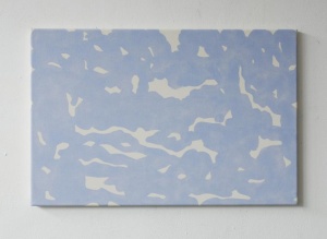 Benjamin Nachtwey, Waldabstraktion Pastel-blau, 2021, Acryl auf Leinwand, 40 x 60 cm