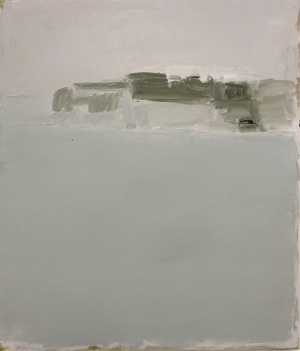 Nicola Grabiele, Cielo mare terra, 2023, Öl auf Leinwand, 100x85 cm