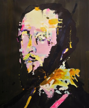 Lars, Teichmann, Pink Man, 2017, 115x95cm, acrylic and varnish on canvas