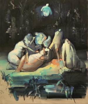 Adreana Dobreva, Am See, 2017, 120x110, oil on canvas