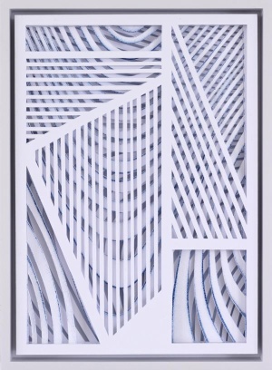 Sandra Schlipkoeter, reinblau 5002, 2021, Acryl auf Papier, 29,5 x 21cm