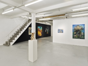 Katrin Roeber, Flussgottheit, Seine, 2017, Mischtechnik auf Leinwand, 180 x 100 cm
