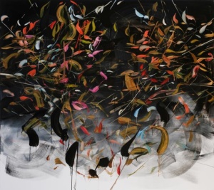 Jukka Rusanen, Composition, Öl auf Leinwand, 2018, 170 × 190 cm