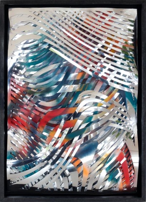 Sandra Schlipkoeter, AG 5020, 2020, Scherenschnitt, PVC-Folie, Acryl  42 x 29,5 cm