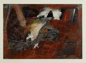 Robert Rehfeldt, The drawings are good, 1986, Acryl, Kreide, Farbstift auf Papier, 100x70 cm