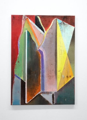 Genti Korini, Structure Nr. 20, 2017, Öl auf Leinwand, 60 x 45 cm