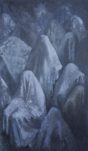 Zohar Fraiman,Talit II, 130x75 cm, oil on canvas, 2014 