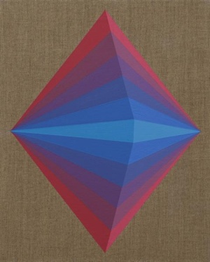 Anna Tatarczyk, Savant rot blau, 2019, Acryl auf Leinwand, 50 x 40 cm