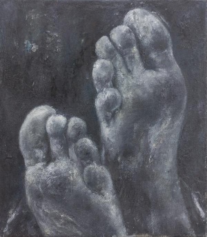 Erik Andersen, Füße (28.08.14), 47x41x cm, oil on canvas,  2014