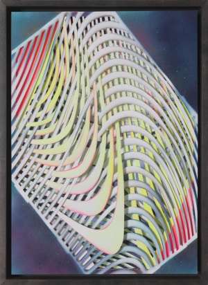 Sandra Schlipkoeter, c4, 2020, Scherenschnitt, PVC-Folie, Acryl, 42 x 29,5 cm