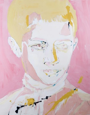 Lars Teichmann, Pink Tizian Boy, 2019, Acrylic and varnish on Canvas, 200x160cm