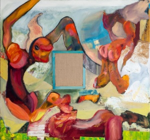 Alexander Iskin, Beerdigung der Bienenkönigin, 2015, 140 × 140 cm, oil on canvas