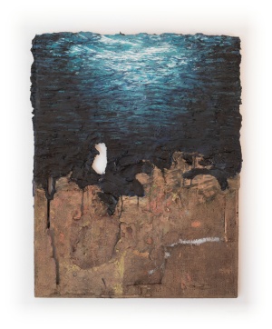 Robert Ritter, großes Unterwasserstück, 2022, Acryl auf Leinwand, 92x72x6 cm